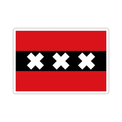 Flag of the national capital Amsterdam Netherlands STICKER Vinyl Die-Cut Decal 4 Inch - The Sticker Space