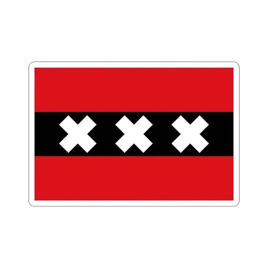 Flag of the national capital Amsterdam Netherlands STICKER Vinyl Die-Cut Decal 5 Inch - The Sticker Space