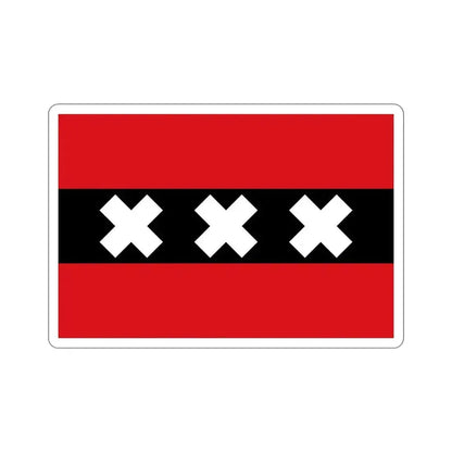 Flag of the national capital Amsterdam Netherlands STICKER Vinyl Die-Cut Decal 5 Inch - The Sticker Space