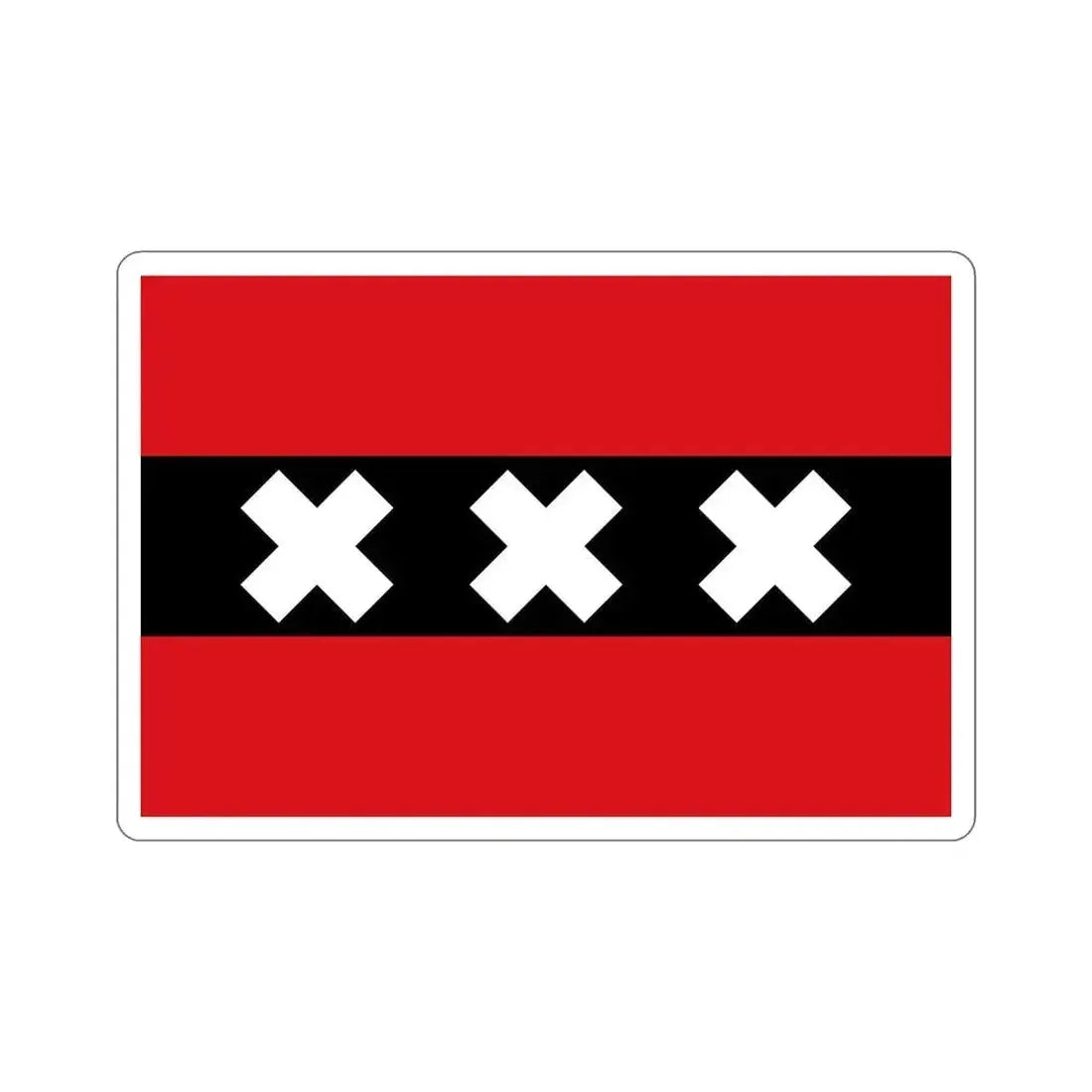 Flag of the national capital Amsterdam Netherlands STICKER Vinyl Die-Cut Decal 6 Inch - The Sticker Space
