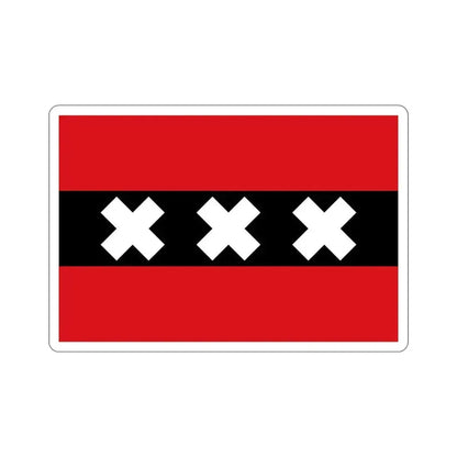 Flag of the national capital Amsterdam Netherlands STICKER Vinyl Die-Cut Decal 6 Inch - The Sticker Space