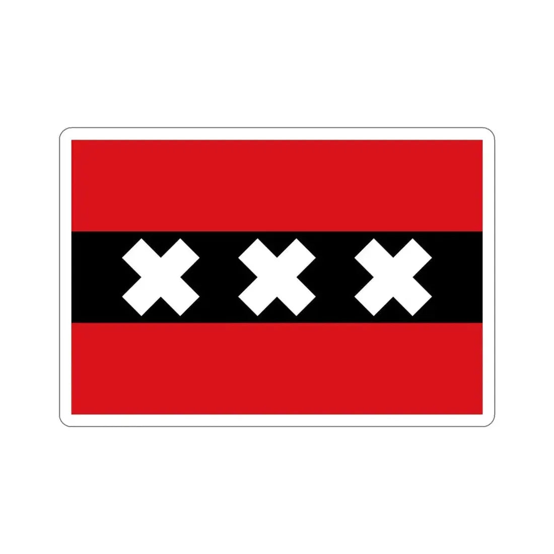 Flag of the national capital Amsterdam Netherlands STICKER Vinyl Die-Cut Decal - The Sticker Space