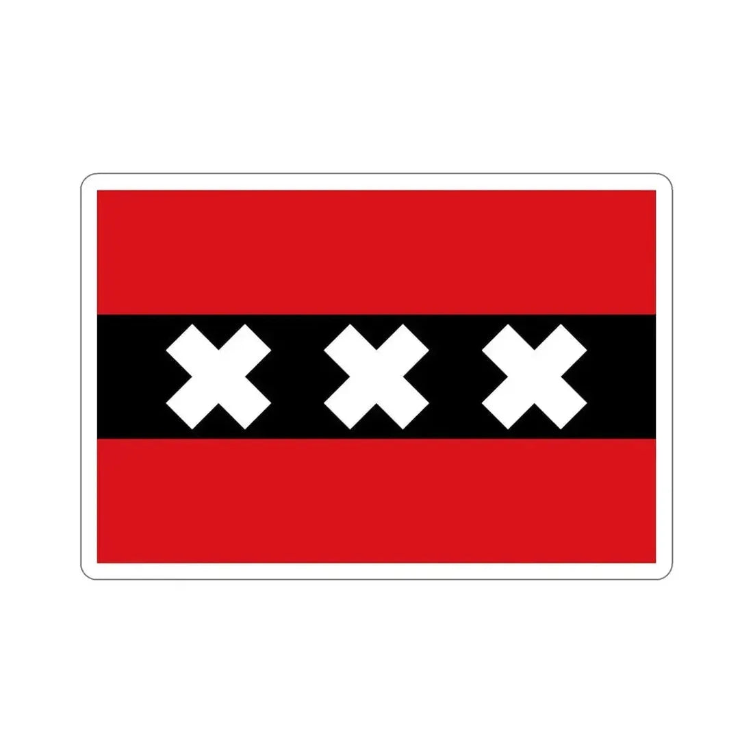 Flag of the national capital Amsterdam Netherlands STICKER Vinyl Die-Cut Decal - The Sticker Space