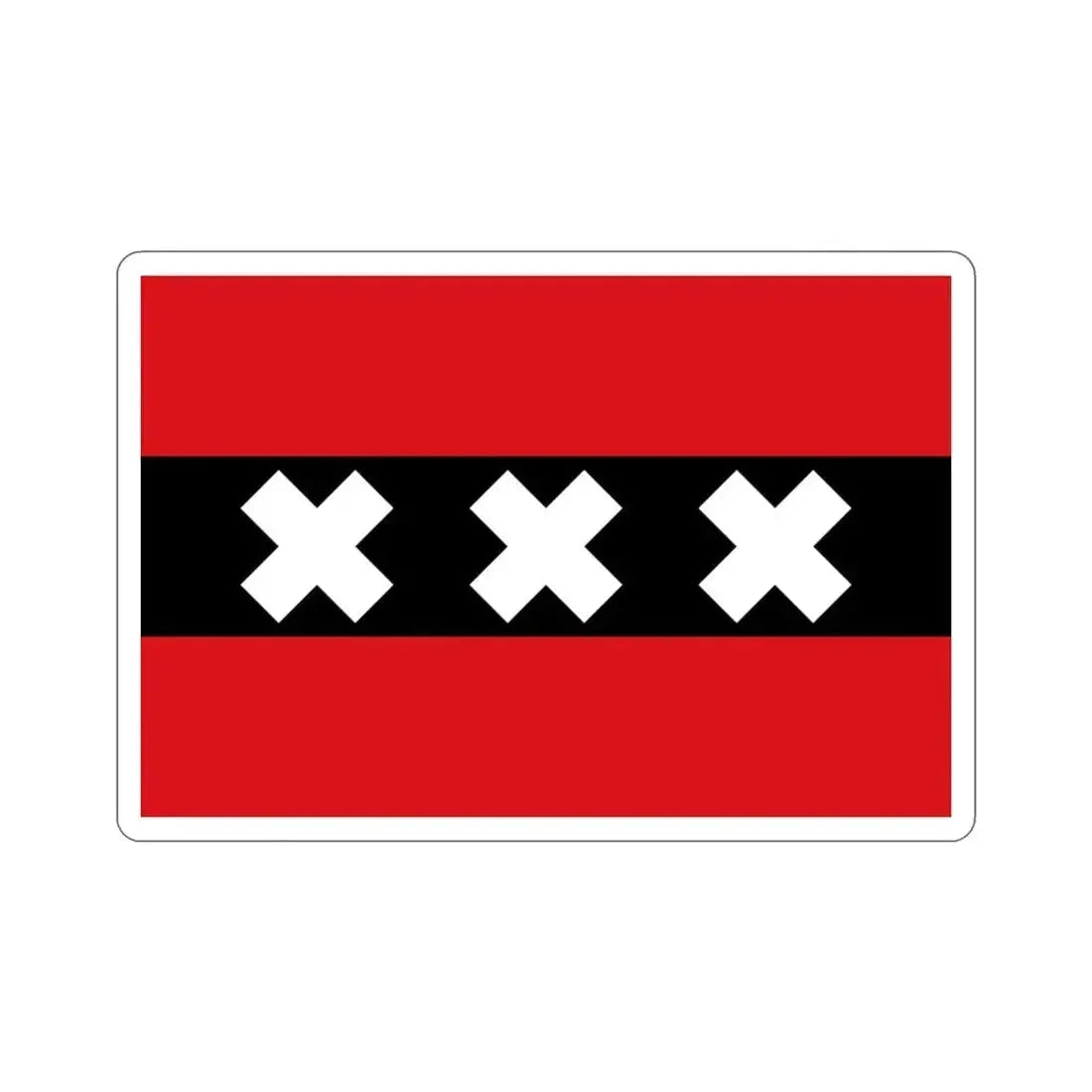 Flag of the national capital Amsterdam Netherlands STICKER Vinyl Die-Cut Decal - The Sticker Space