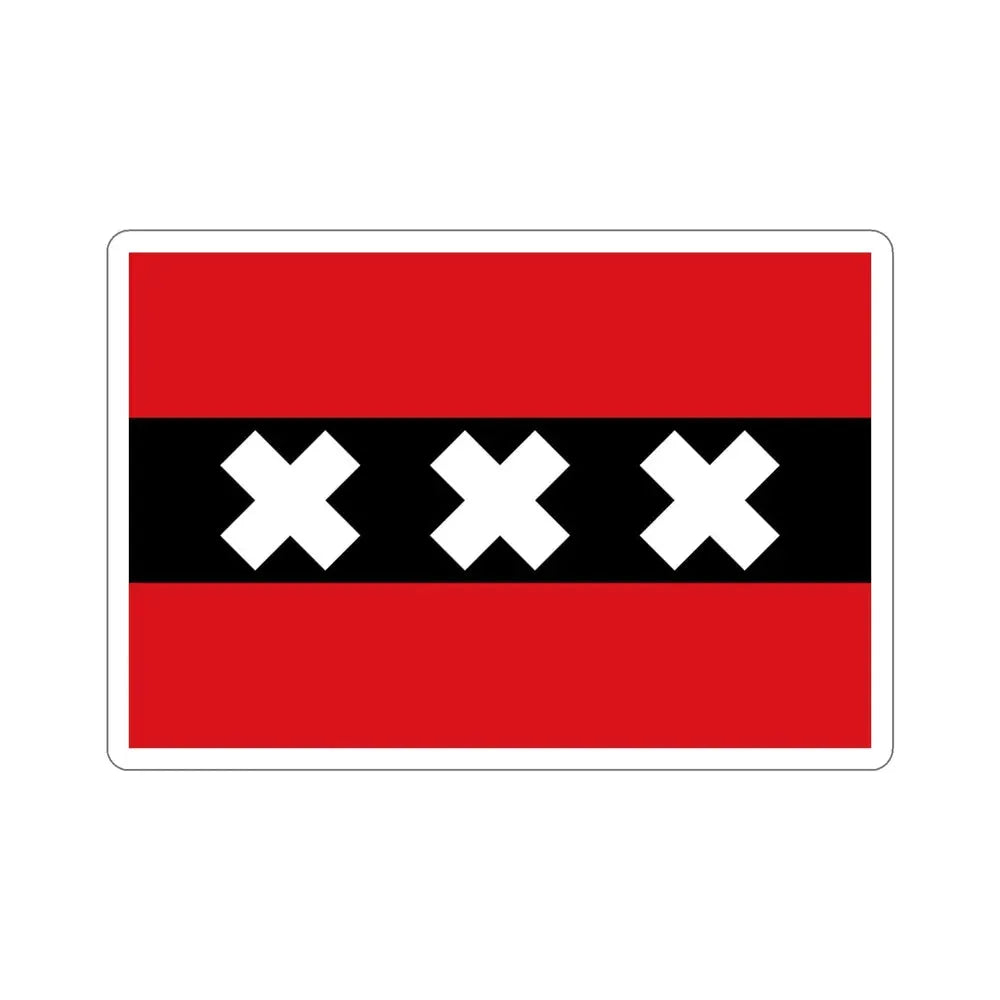 Flag of the national capital Amsterdam Netherlands STICKER Vinyl Die-Cut Decal - The Sticker Space