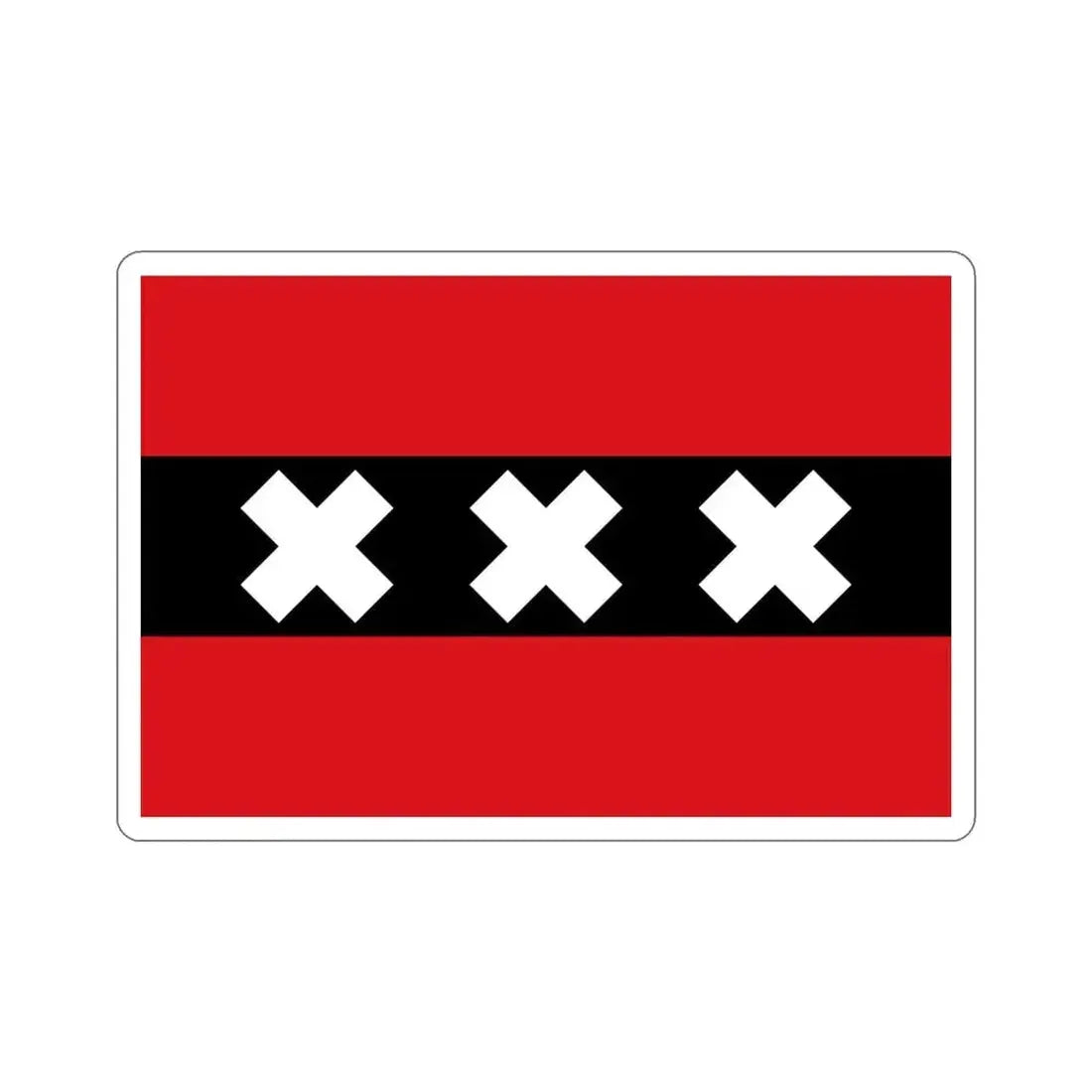 Flag of the national capital Amsterdam Netherlands STICKER Vinyl Die-Cut Decal - The Sticker Space