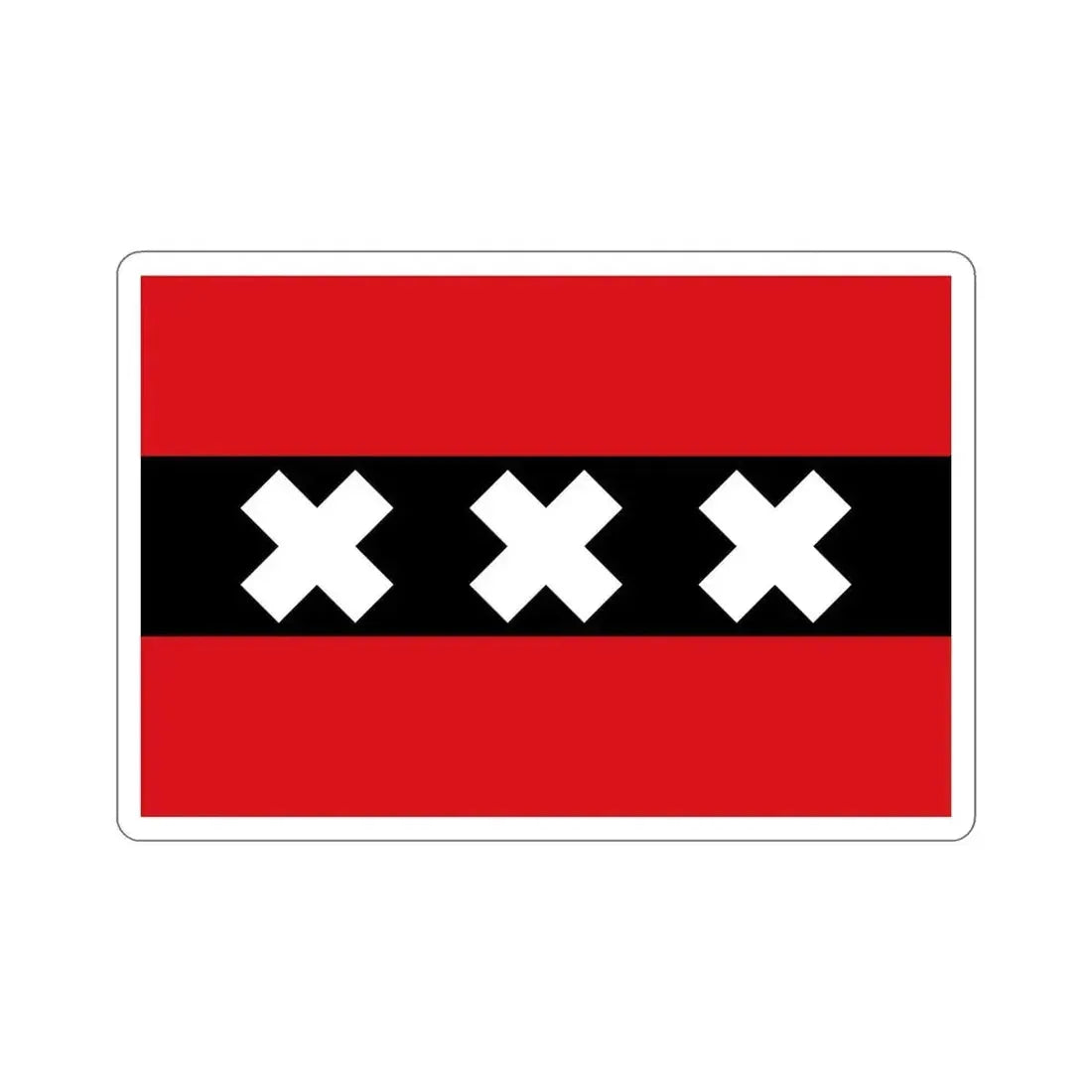 Flag of the national capital Amsterdam Netherlands STICKER Vinyl Die-Cut Decal - The Sticker Space