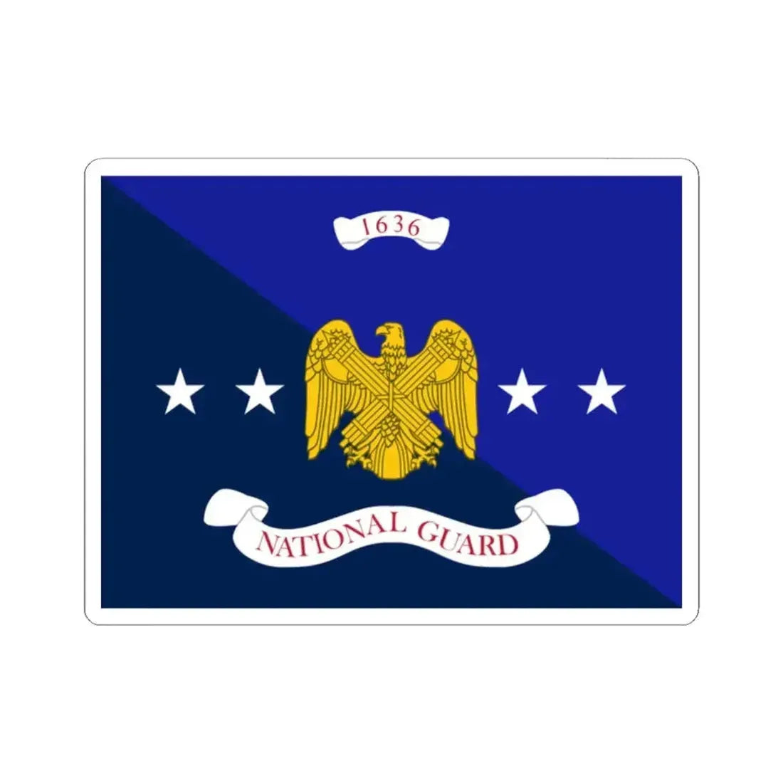 Flag of the National Guard Bureau (United States) STICKER Vinyl Kiss-Cut Decal 2 Inch White - The Sticker Space