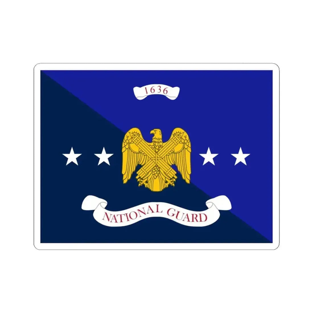 Flag of the National Guard Bureau (United States) STICKER Vinyl Kiss-Cut Decal 6 Inch White - The Sticker Space