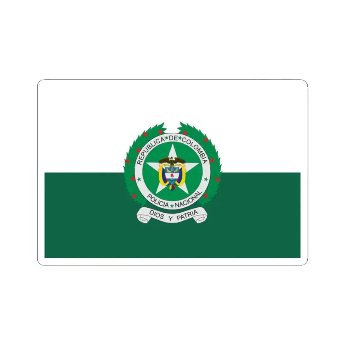 Flag of the National Police of Colombia (Colombia) STICKER Vinyl Kiss-Cut Decal 2 Inch White - The Sticker Space