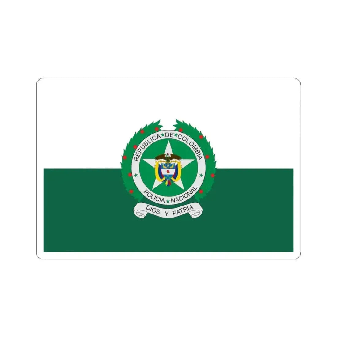 Flag of the National Police of Colombia (Colombia) STICKER Vinyl Kiss-Cut Decal 3 Inch White - The Sticker Space