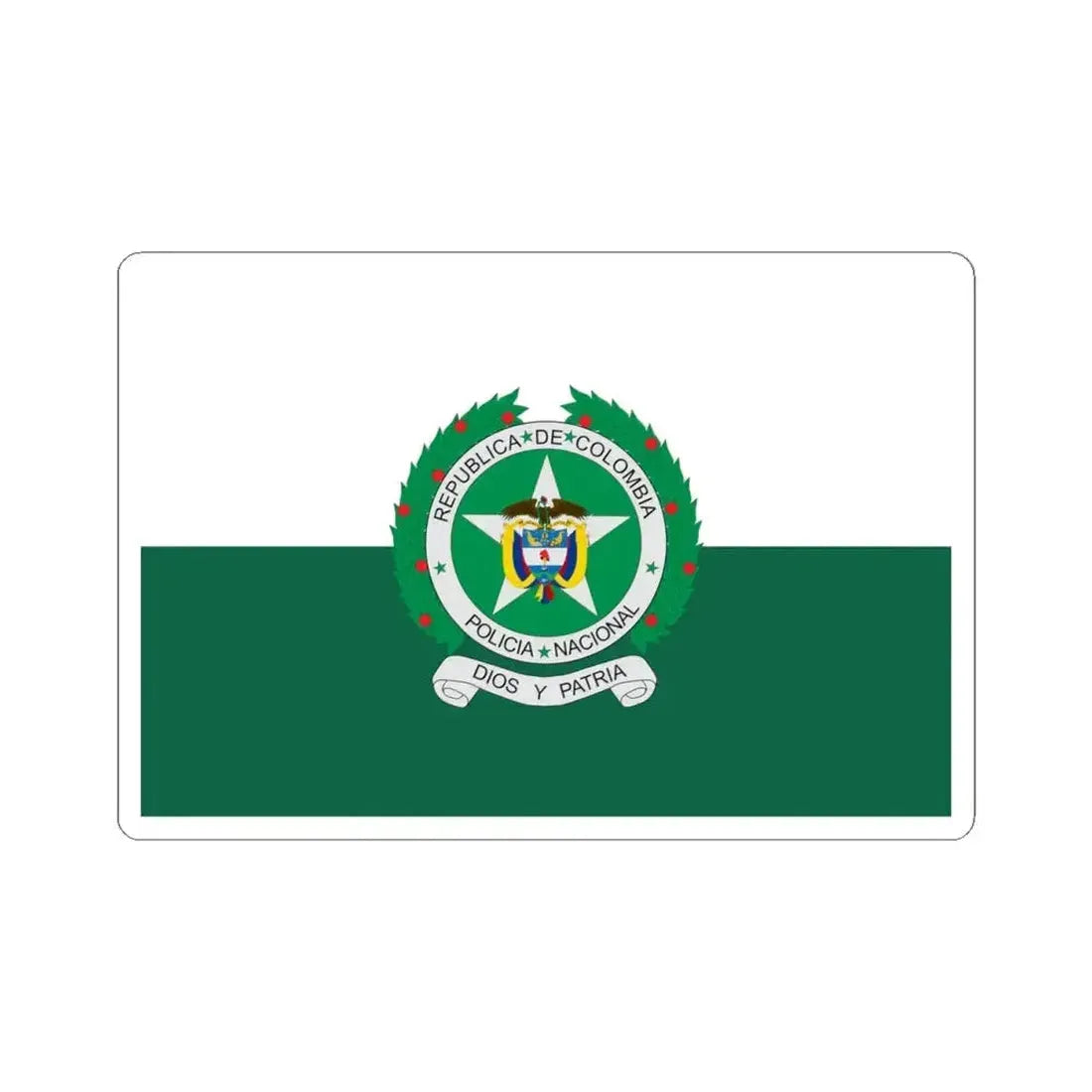 Flag of the National Police of Colombia (Colombia) STICKER Vinyl Kiss-Cut Decal 4 Inch White - The Sticker Space