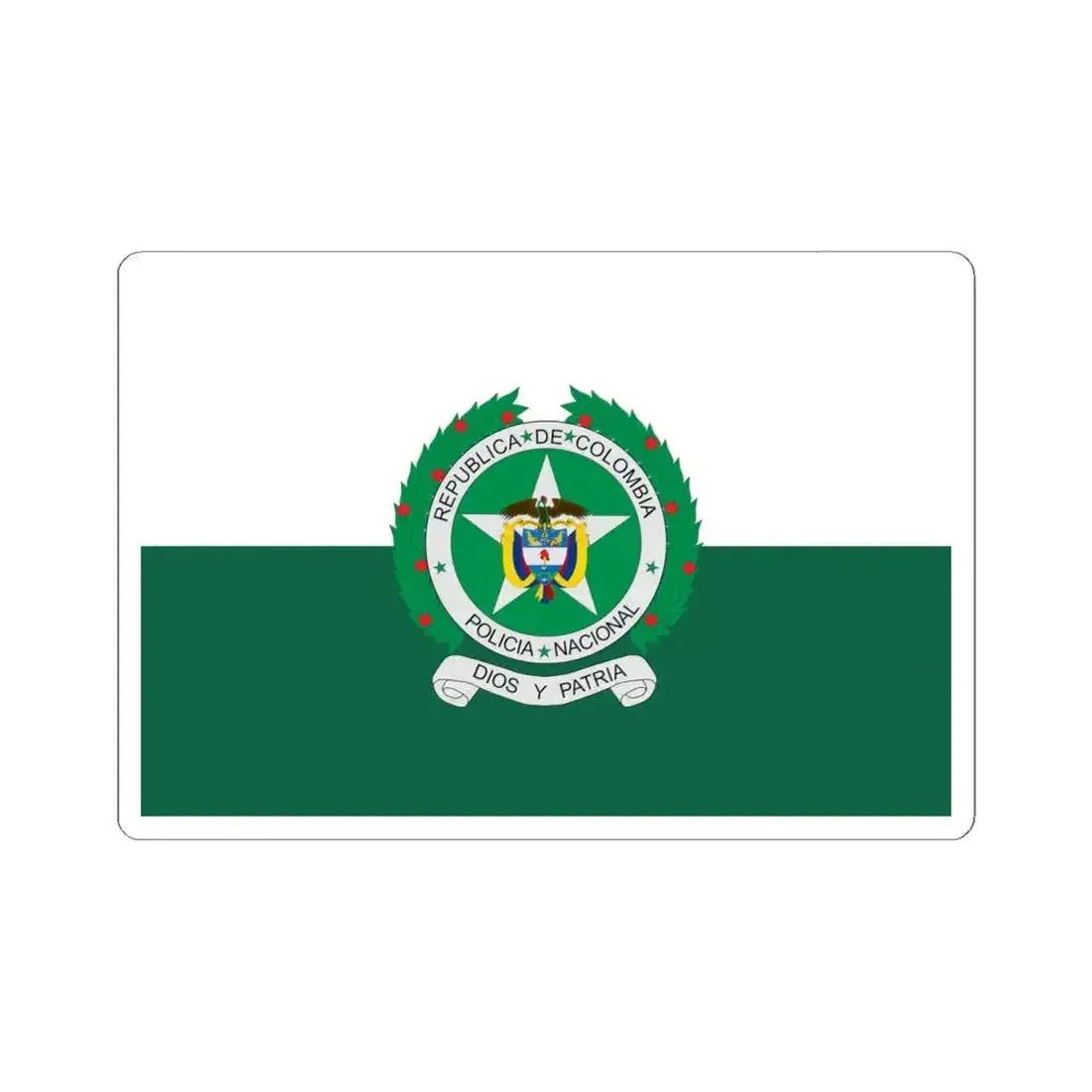 Flag of the National Police of Colombia (Colombia) STICKER Vinyl Kiss-Cut Decal 6 Inch White - The Sticker Space