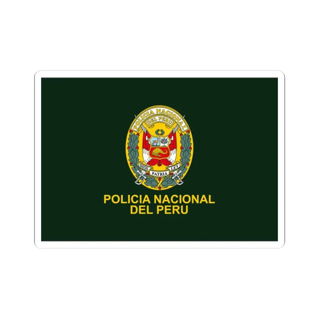 Flag of the National Police of Peru (Peru) STICKER Vinyl Kiss-Cut Decal 3 Inch White - The Sticker Space