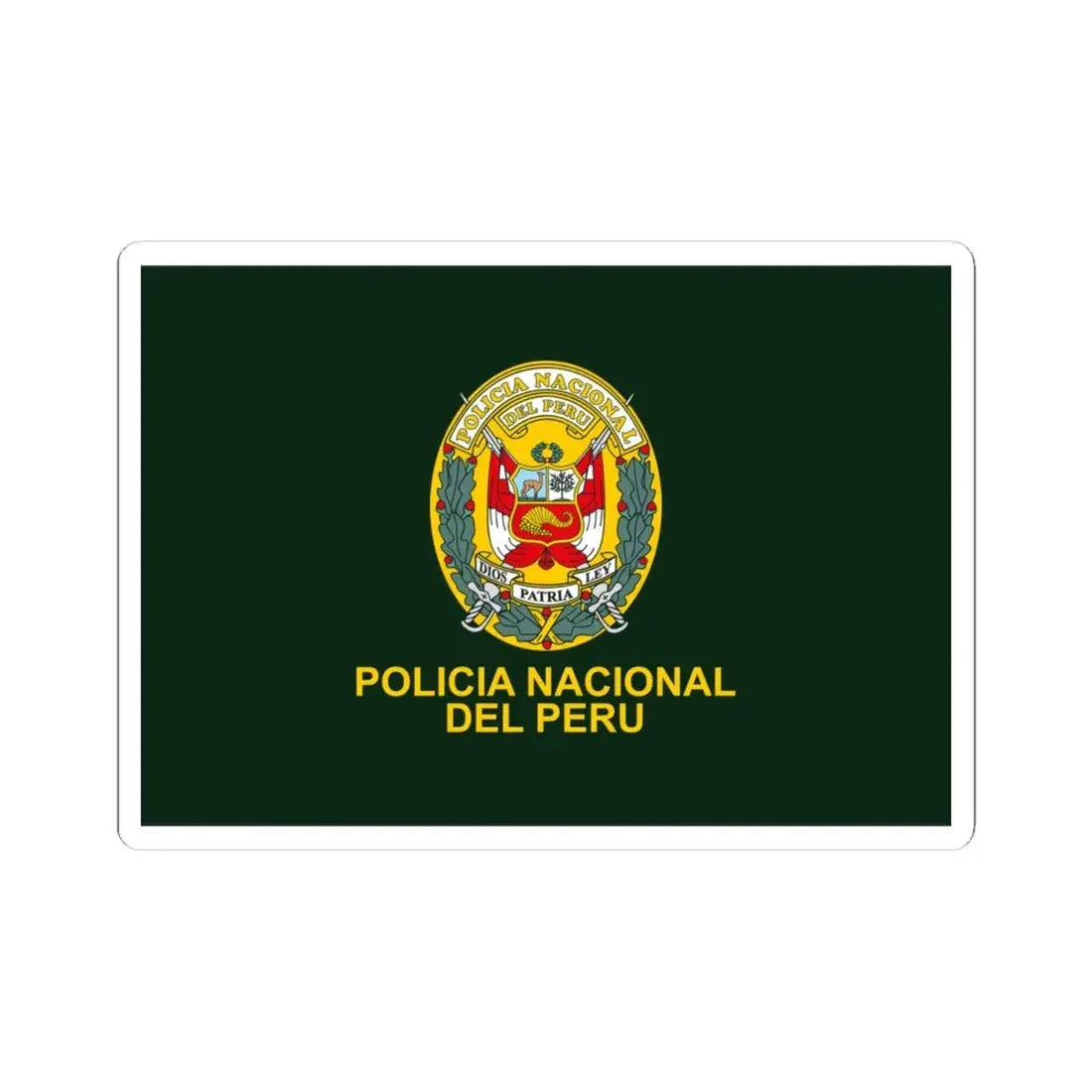 Flag of the National Police of Peru (Peru) STICKER Vinyl Kiss-Cut Decal 4 Inch White - The Sticker Space