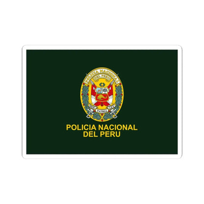 Flag of the National Police of Peru (Peru) STICKER Vinyl Kiss-Cut Decal 4 Inch White - The Sticker Space