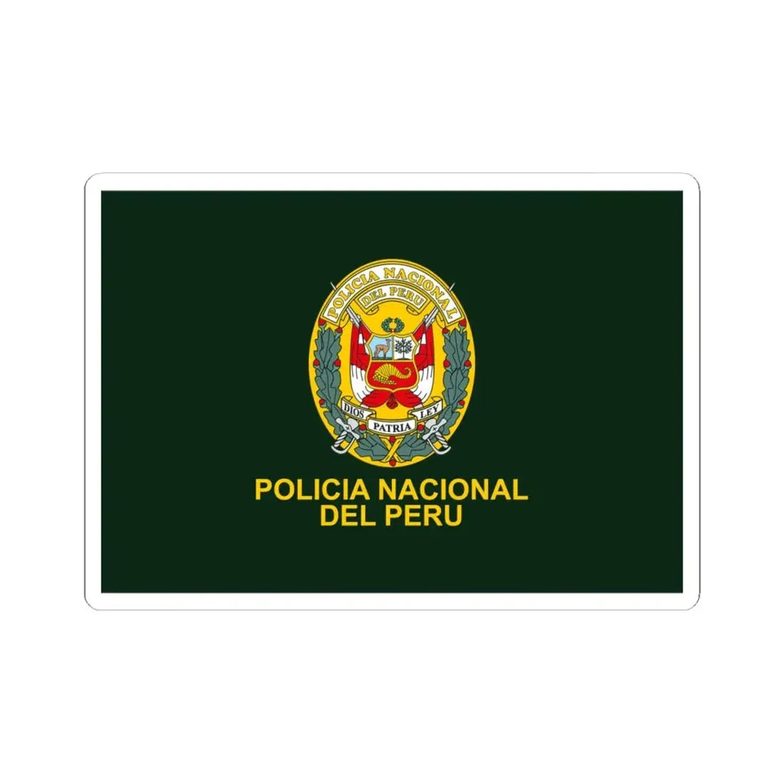 Flag of the National Police of Peru (Peru) STICKER Vinyl Kiss-Cut Decal 6 Inch White - The Sticker Space