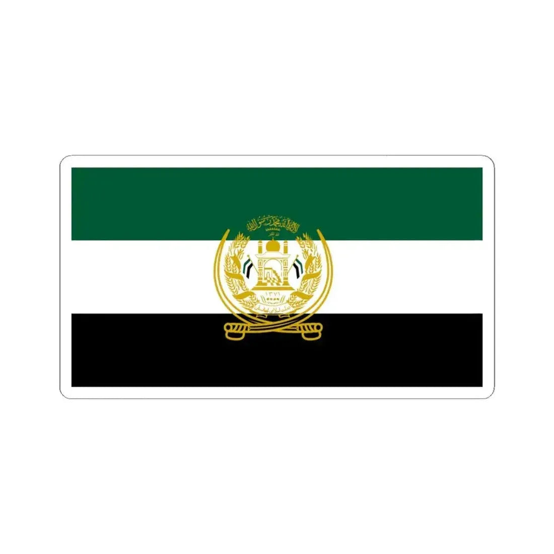 Flag of the National Resistance Front of Afghanistan (Afghanistan) STICKER Vinyl Kiss-Cut Decal 4 Inch White - The Sticker Space