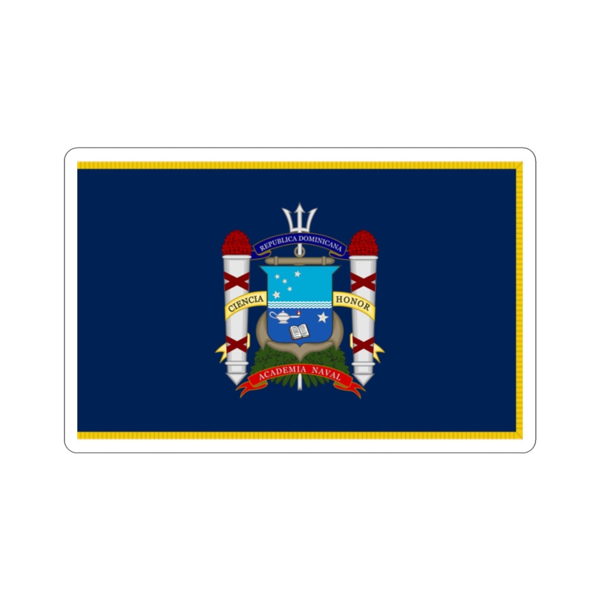 Flag of the Naval Academy Dominican Republic STICKER Vinyl Die-Cut Decal-2 Inch-The Sticker Space