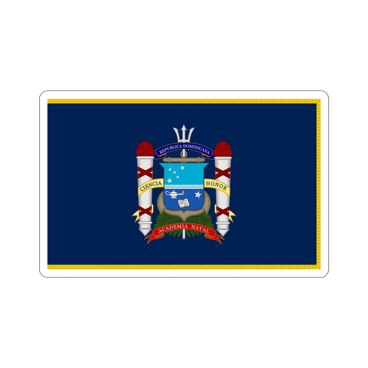 Flag of the Naval Academy Dominican Republic STICKER Vinyl Die-Cut Decal-6 Inch-The Sticker Space