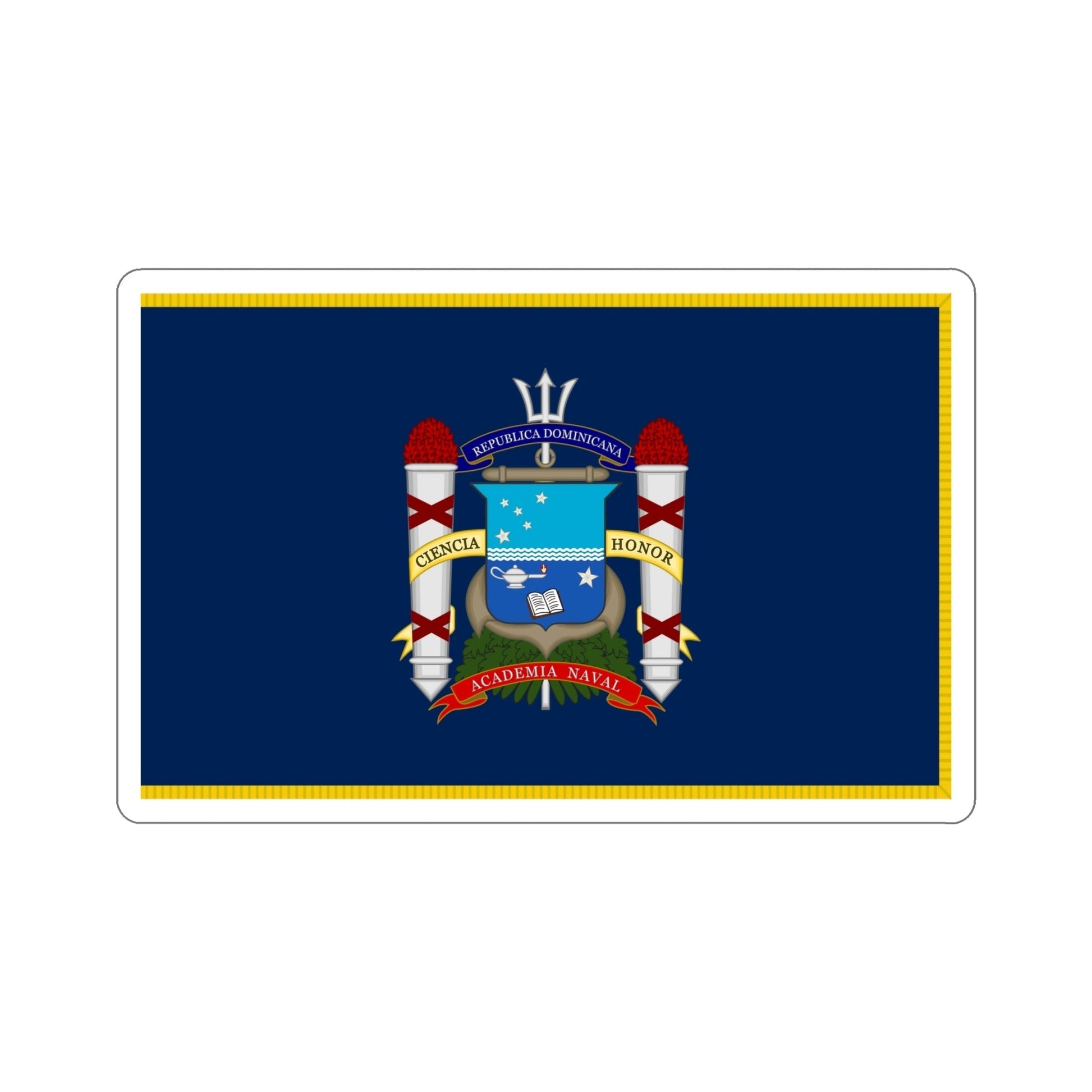 Flag of the Naval Academy Dominican Republic STICKER Vinyl Die-Cut Decal-6 Inch-The Sticker Space