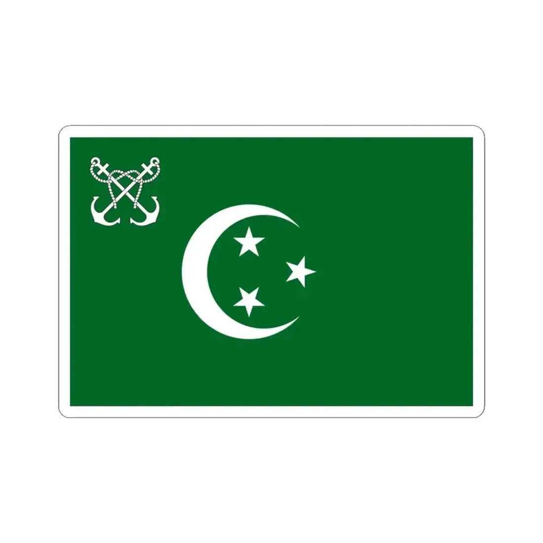 Flag of the Navy of Egypt 1922-1952 (Egypt) STICKER Vinyl Kiss-Cut Decal 3 Inch White - The Sticker Space
