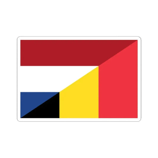 Flag of the Netherlands and Belgium (Belgium) STICKER Vinyl Kiss-Cut Decal 2 Inch White - The Sticker Space