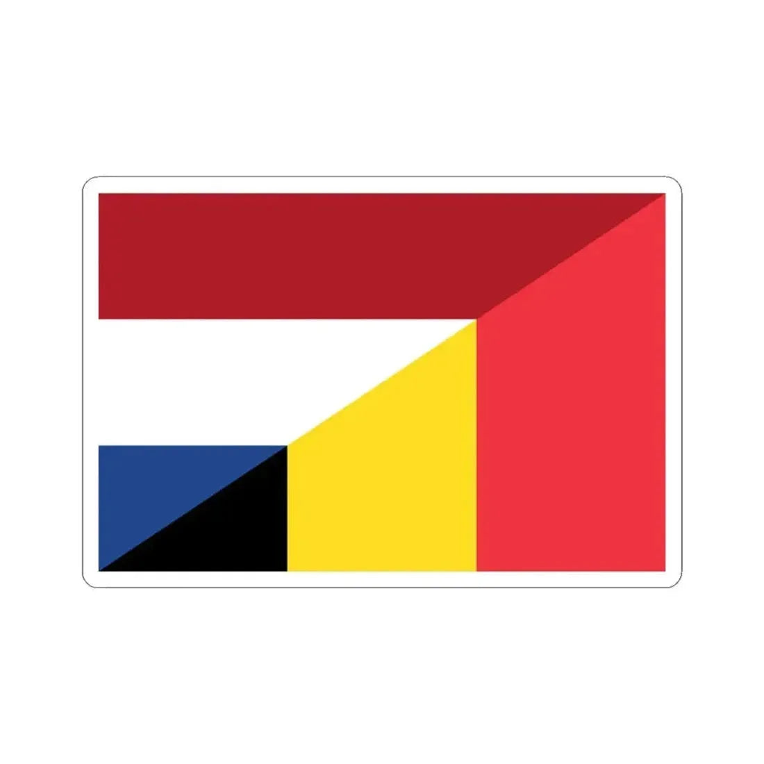 Flag of the Netherlands and Belgium (Belgium) STICKER Vinyl Kiss-Cut Decal 3 Inch White - The Sticker Space
