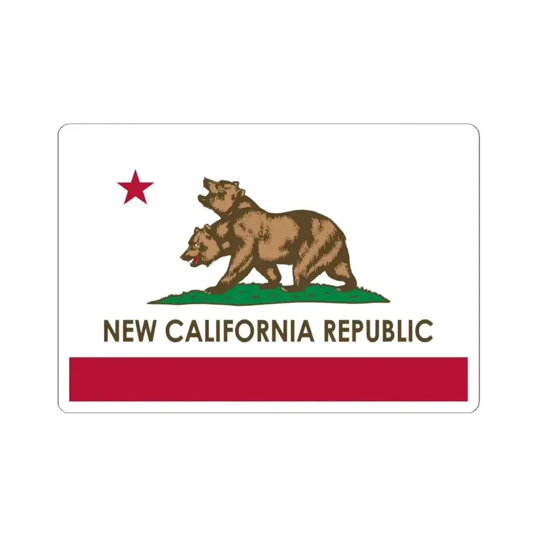 Flag of the New California Republic (United States) STICKER Vinyl Kiss-Cut Decal 6 Inch White - The Sticker Space
