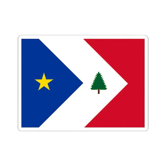 Flag of the New England Acadians (United States) STICKER Vinyl Kiss-Cut Decal 2 Inch White - The Sticker Space
