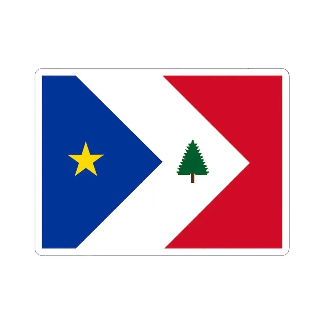 Flag of the New England Acadians (United States) STICKER Vinyl Kiss-Cut Decal 3 Inch White - The Sticker Space