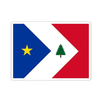 Flag of the New England Acadians (United States) STICKER Vinyl Kiss-Cut Decal 3 Inch White - The Sticker Space