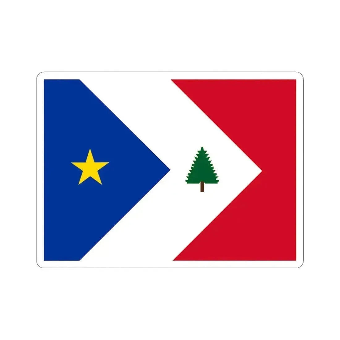 Flag of the New England Acadians (United States) STICKER Vinyl Kiss-Cut Decal 6 Inch White - The Sticker Space