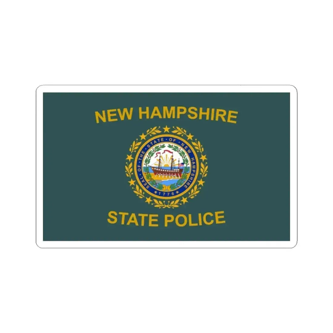 Flag of the New Hampshire State Police (United States) STICKER Vinyl Kiss-Cut Decal 2 Inch White - The Sticker Space