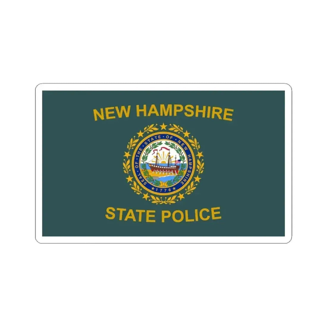 Flag of the New Hampshire State Police (United States) STICKER Vinyl Kiss-Cut Decal 3 Inch White - The Sticker Space