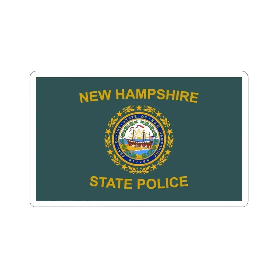 Flag of the New Hampshire State Police (United States) STICKER Vinyl Kiss-Cut Decal 4 Inch White - The Sticker Space