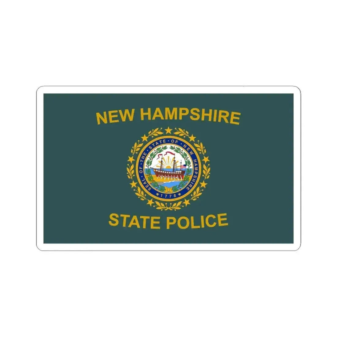 Flag of the New Hampshire State Police (United States) STICKER Vinyl Kiss-Cut Decal 6 Inch White - The Sticker Space