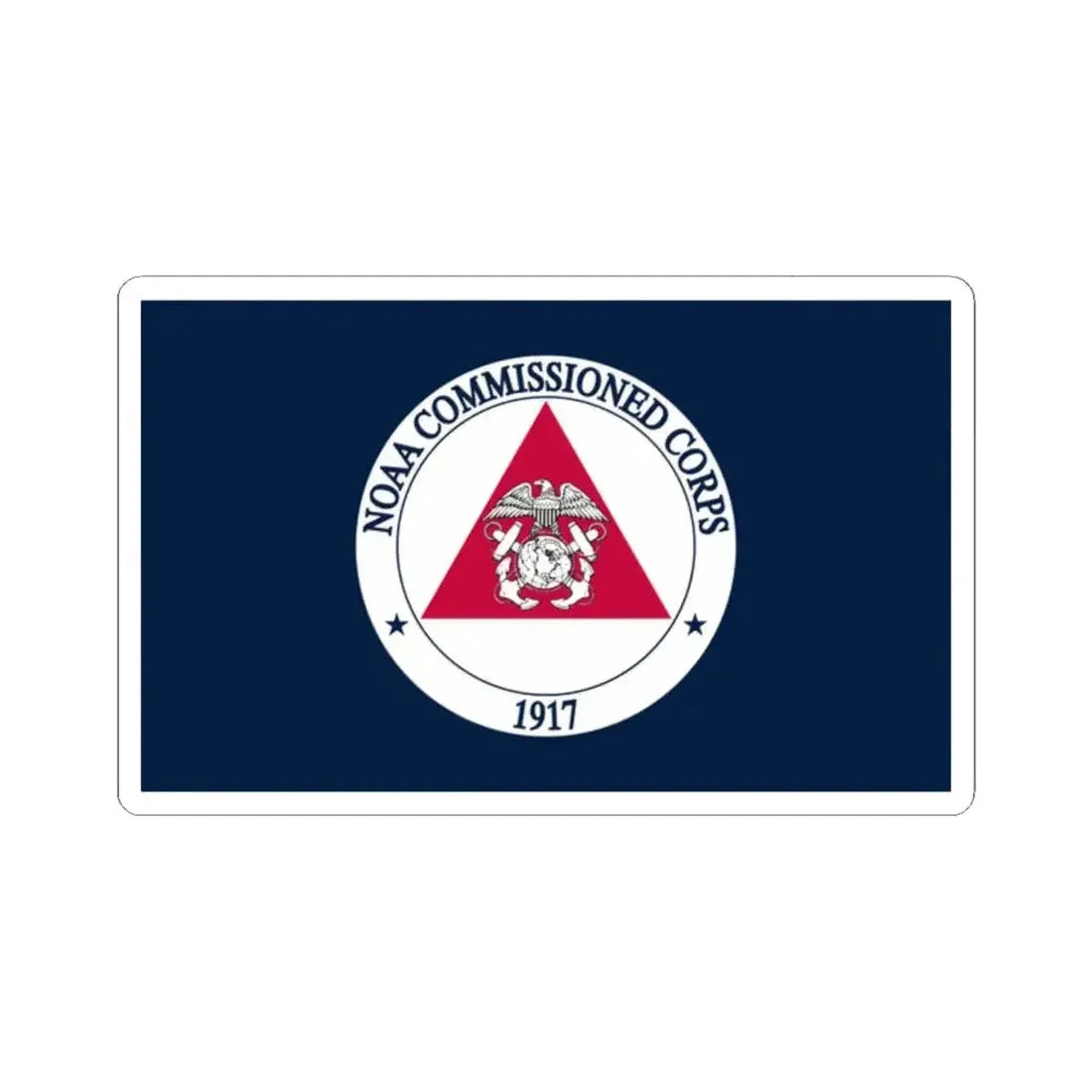 Flag of the NOAA Commissioned Officer Corps (United States) STICKER Vinyl Kiss-Cut Decal 2 Inch White - The Sticker Space