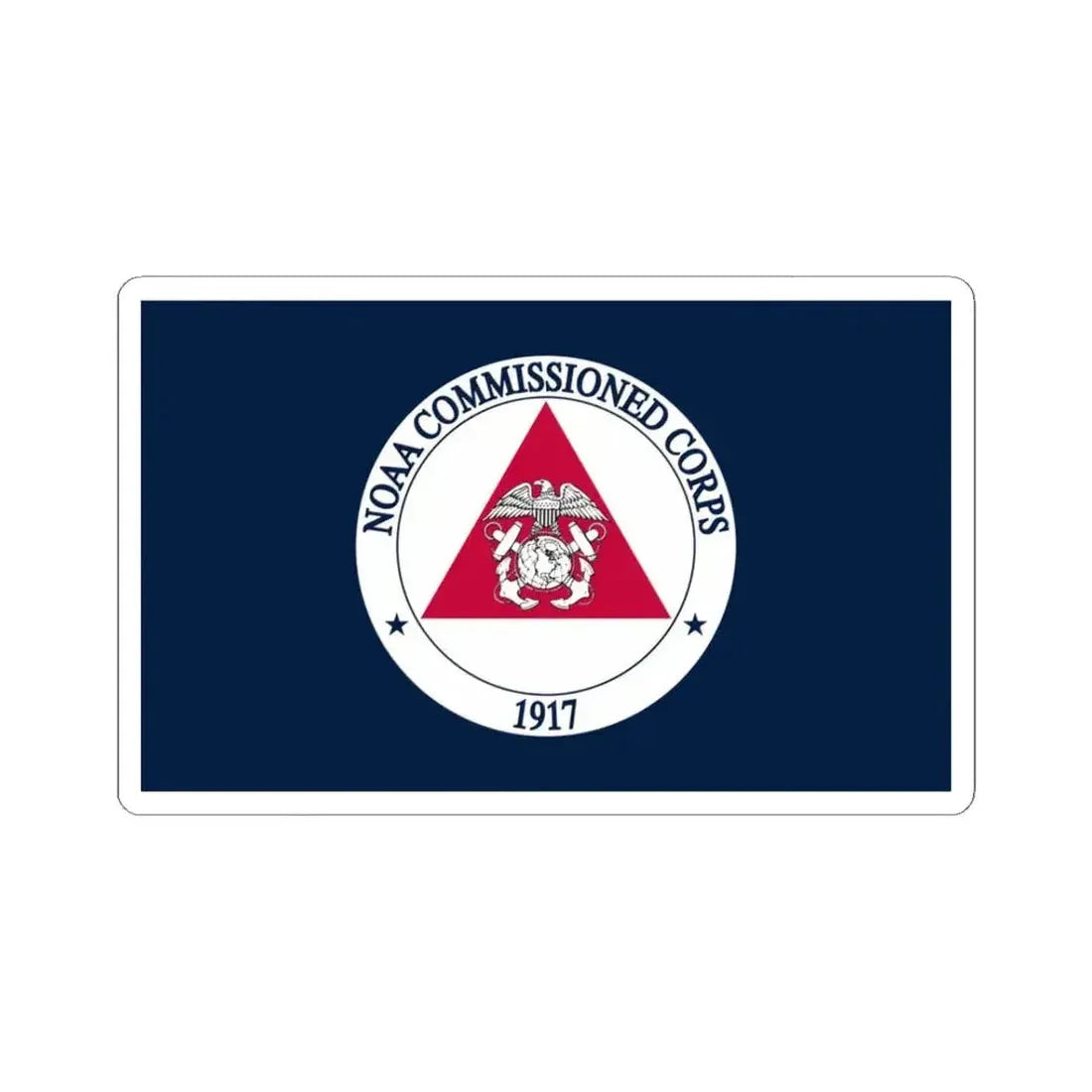 Flag of the NOAA Commissioned Officer Corps (United States) STICKER Vinyl Kiss-Cut Decal 3 Inch White - The Sticker Space