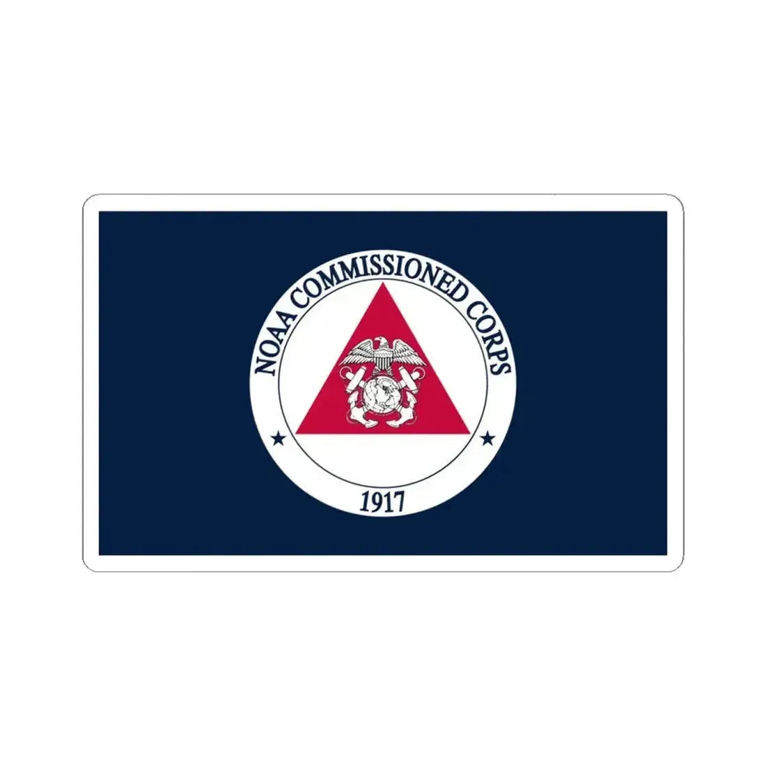 Flag of the NOAA Commissioned Officer Corps (United States) STICKER Vinyl Kiss-Cut Decal 4 Inch White - The Sticker Space