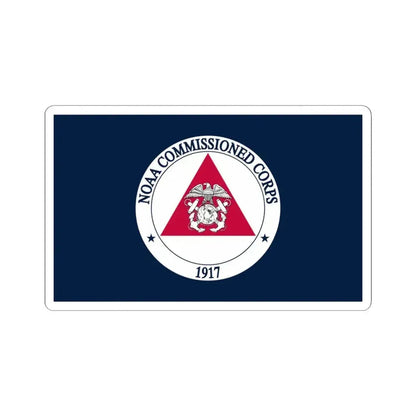 Flag of the NOAA Commissioned Officer Corps (United States) STICKER Vinyl Kiss-Cut Decal 4 Inch White - The Sticker Space