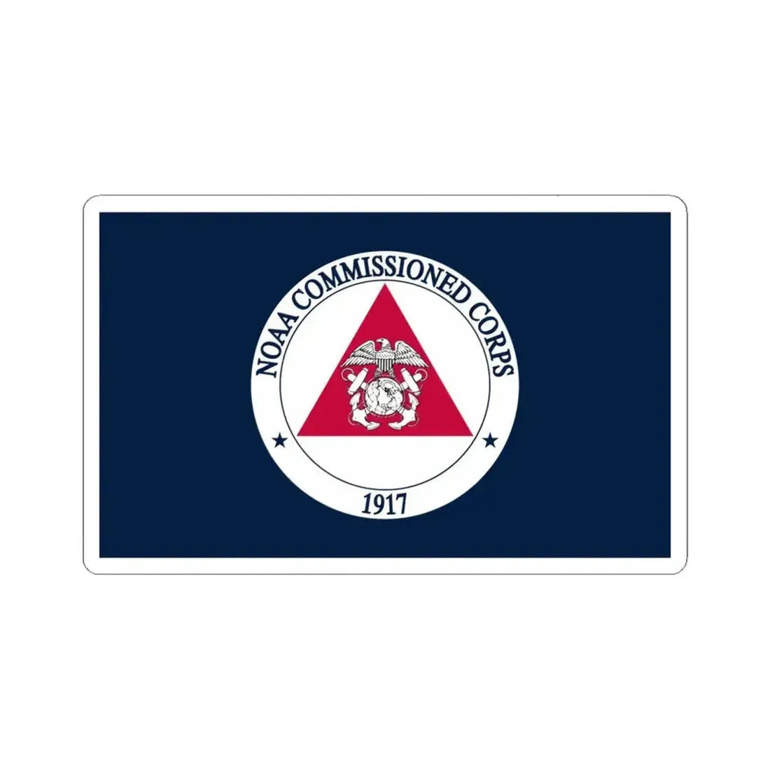Flag of the NOAA Commissioned Officer Corps (United States) STICKER Vinyl Kiss-Cut Decal 6 Inch White - The Sticker Space