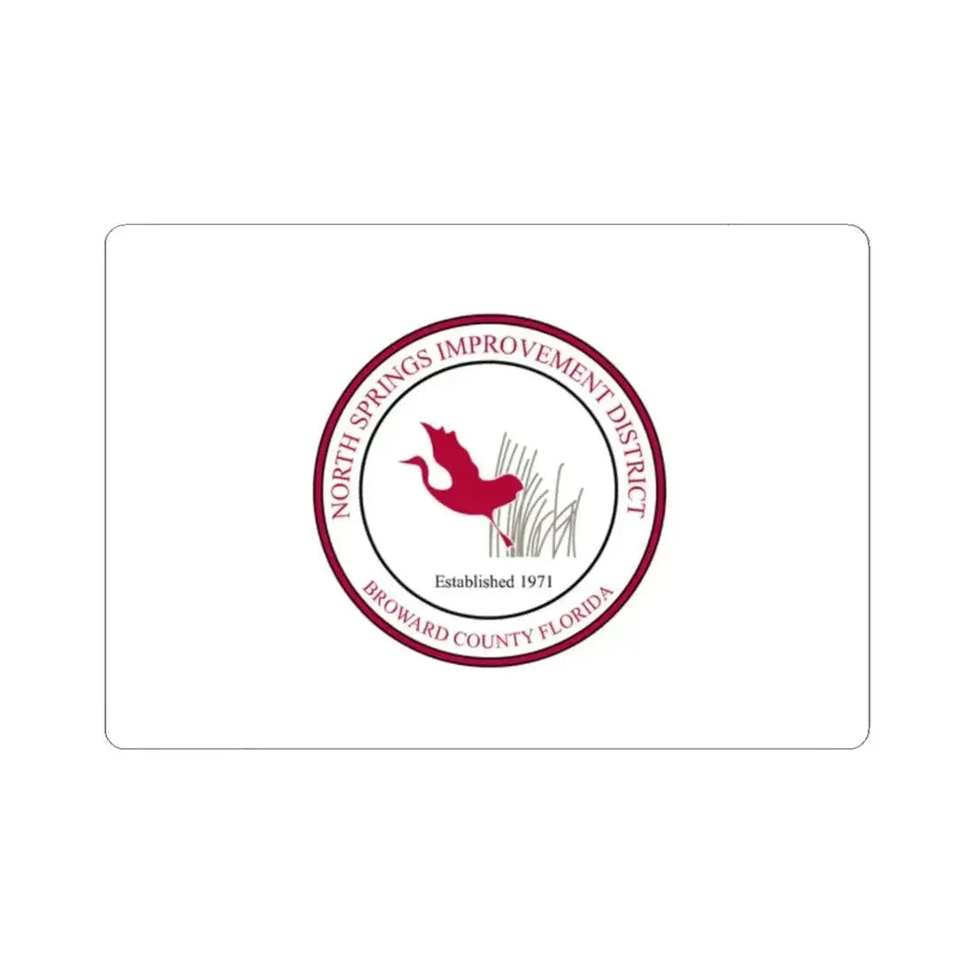 Flag of the North Springs Improvement District Florida (United States) STICKER Vinyl Kiss-Cut Decal 2 Inch White - The Sticker Space