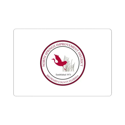 Flag of the North Springs Improvement District Florida (United States) STICKER Vinyl Kiss-Cut Decal 2 Inch White - The Sticker Space