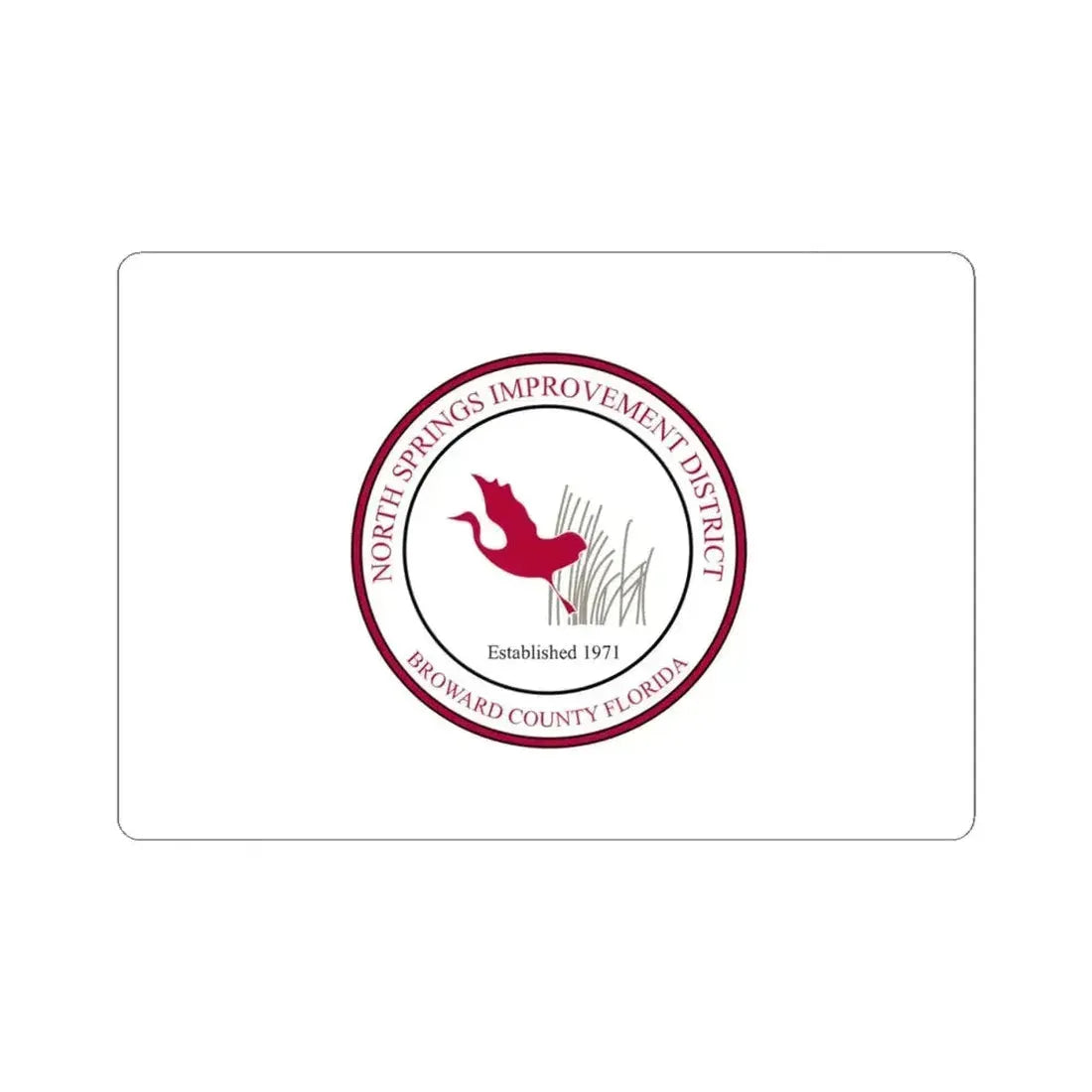 Flag of the North Springs Improvement District Florida (United States) STICKER Vinyl Kiss-Cut Decal 4 Inch White - The Sticker Space