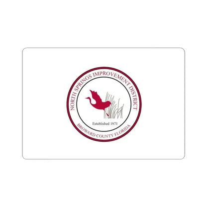 Flag of the North Springs Improvement District Florida (United States) STICKER Vinyl Kiss-Cut Decal 4 Inch White - The Sticker Space