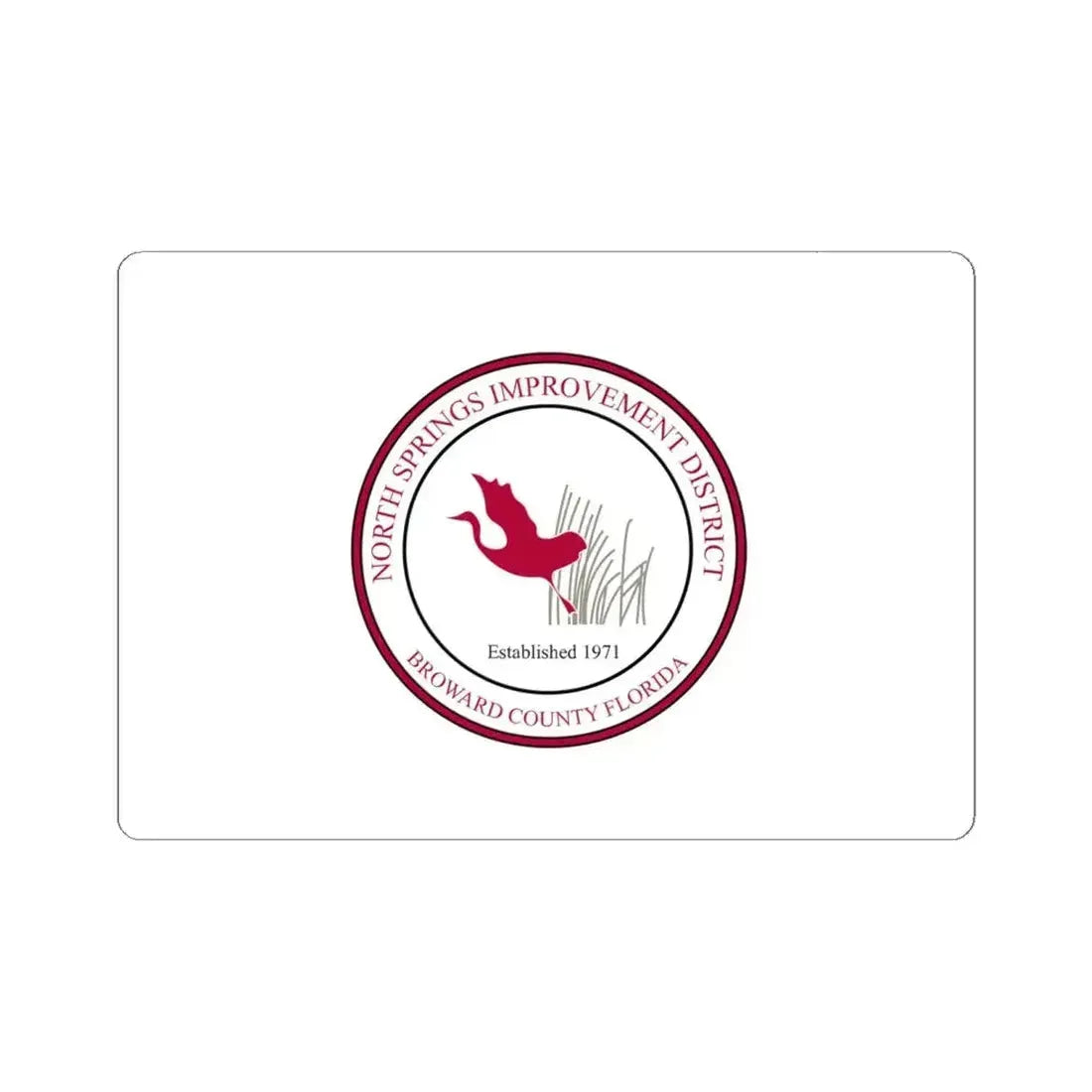 Flag of the North Springs Improvement District Florida (United States) STICKER Vinyl Kiss-Cut Decal 6 Inch White - The Sticker Space