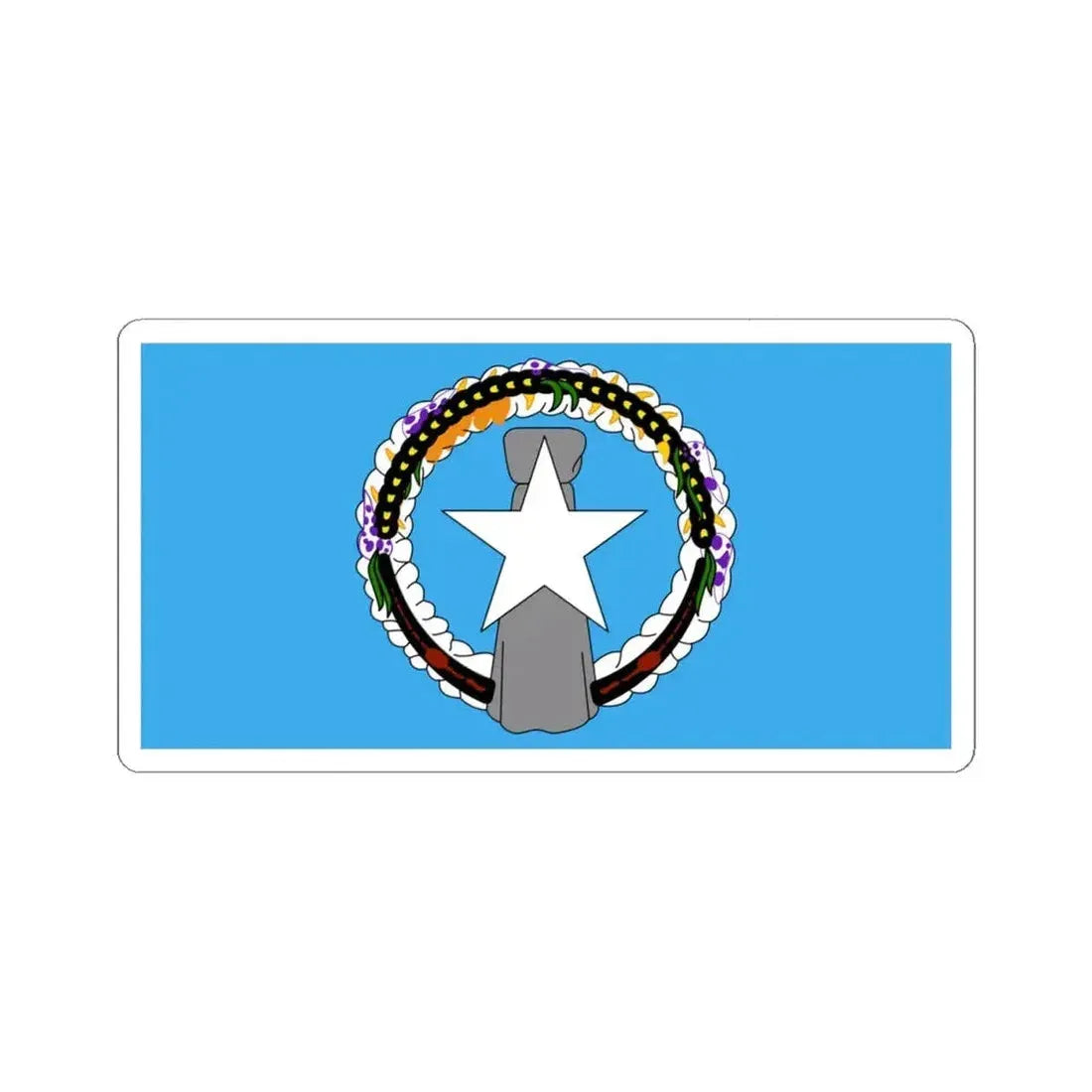 Flag of the Northern Mariana Islands 1976-1989 (United States) STICKER Vinyl Kiss-Cut Decal 4 Inch White - The Sticker Space