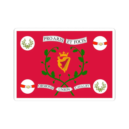 Flag of the Ormond Union Cavalry (Ireland) STICKER Vinyl Kiss-Cut Decal 3 Inch White - The Sticker Space