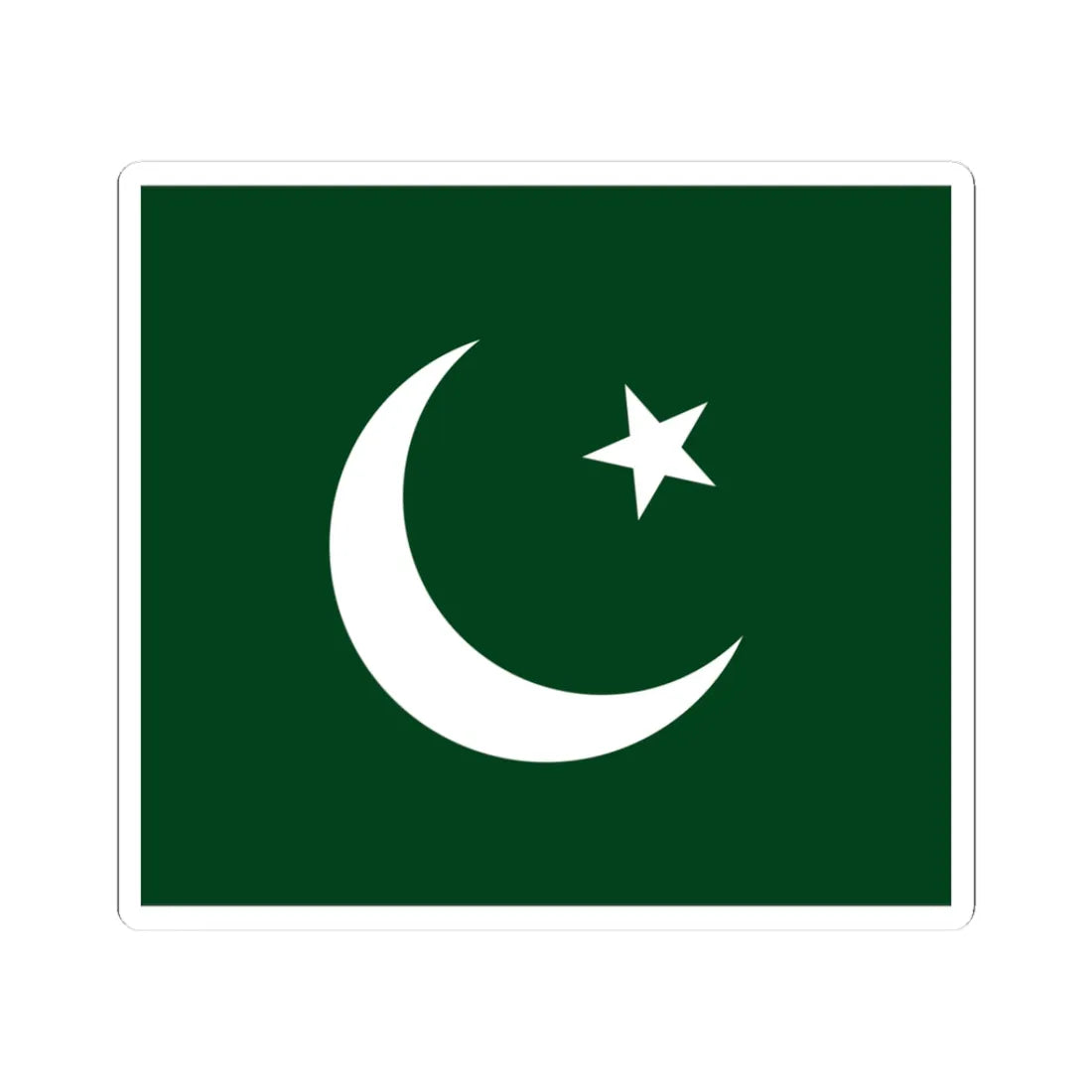 Flag of the Pakistan Muslim League (Pakistan) STICKER Vinyl Kiss-Cut Decal 3 Inch White - The Sticker Space